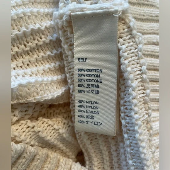 REBECCA MINKOFF IVORY COTTON BLEND SWEATER SIZE LARGE